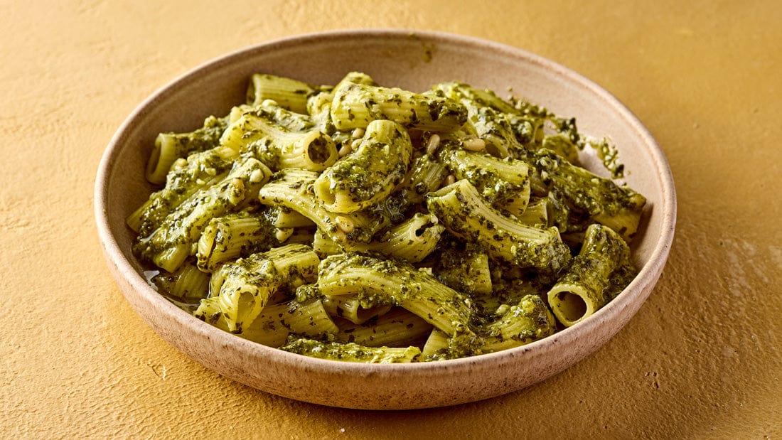 Pesto alla Genovese with rigatoni Pasta Evangelists