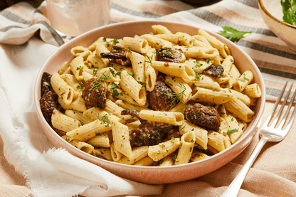 aubergine pasta salad