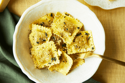 ravioli with courgette and scamorza