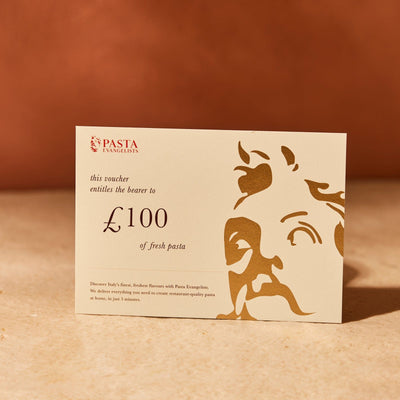 Gifts by Pasta Evangelists Gift Card Send a £100 gift voucher (email or by post)