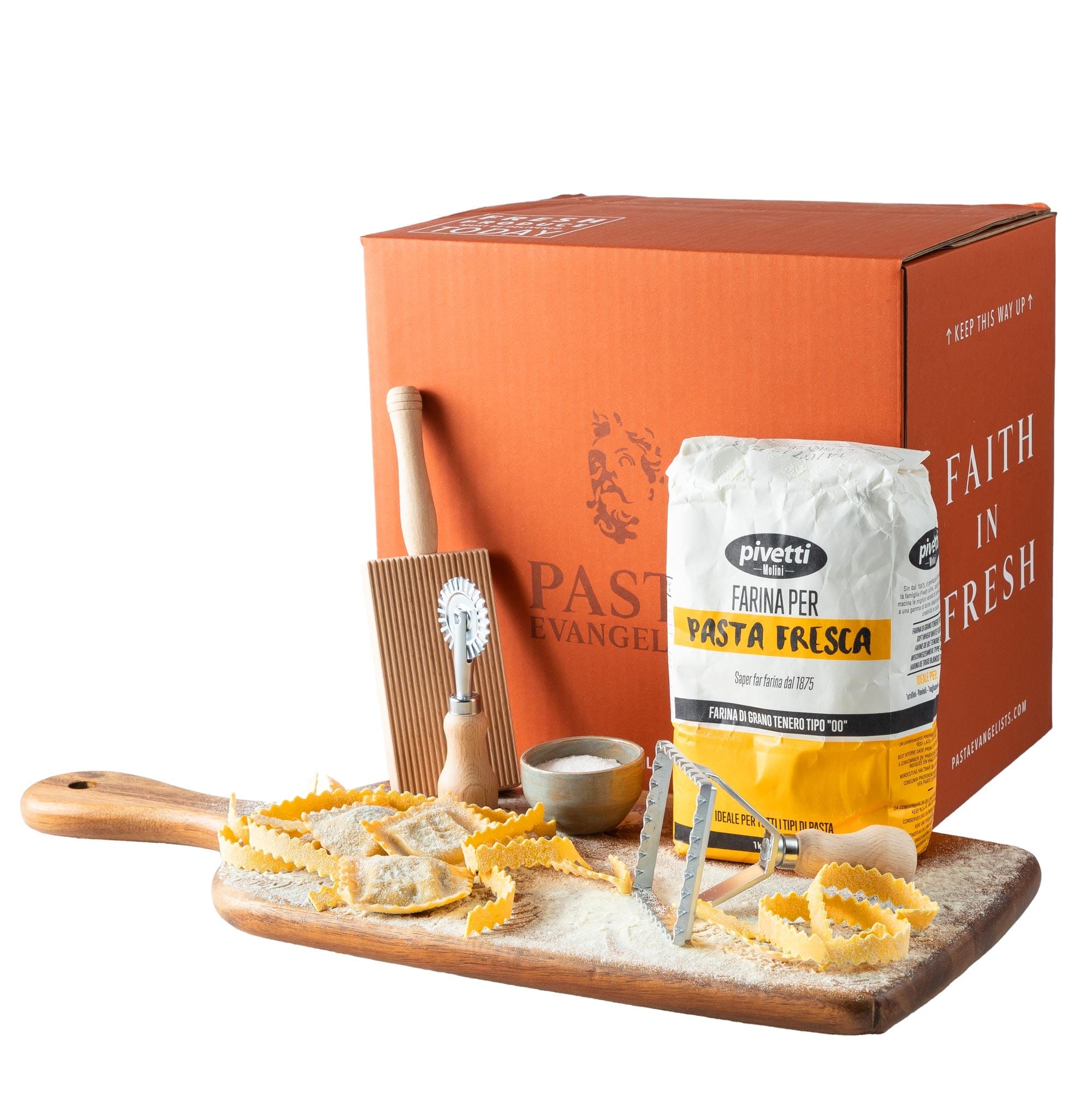 Pasta Making Kit with Duck Egg Speckled Bowls - Pasta Making Set with  Ravioli Cutter & Pasta Machine 